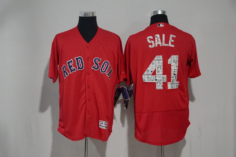 Men Boston Red Sox 41 Chris Sale Red 2017 Spring Training Elite MLB Jerseys